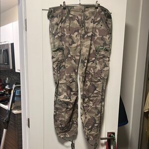 Abercrombie & Fitch Brown and Green Wide Leg Pants